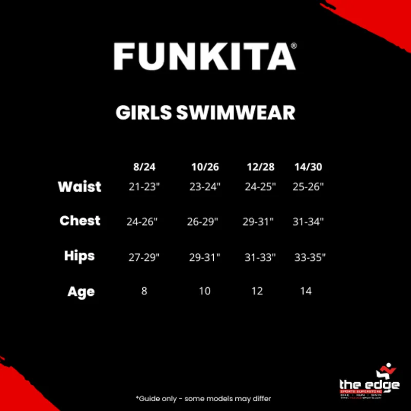 Funkita Junior Girls Swimwear Size Chart